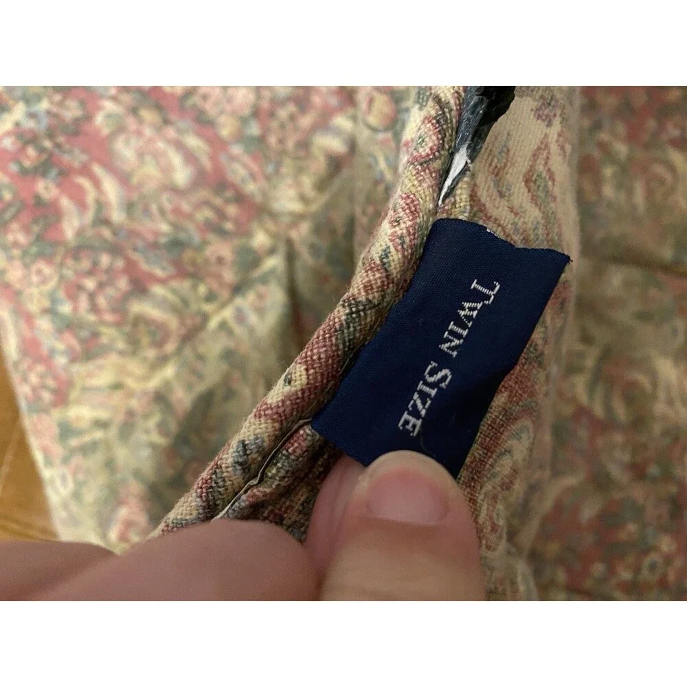 VINTAGE Ralph Lauren Hearthside Twin Size Comforter Floral Paisley Linen Cotton